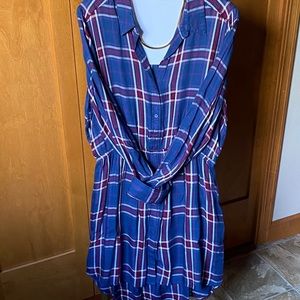 Plaid button down, shirt dress